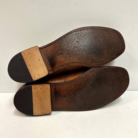 EUC Ralph Lauren x Allen Edmonds Tan Moorland Concord Loafer Bench Made USA 9.5 - Picture 3 of 16